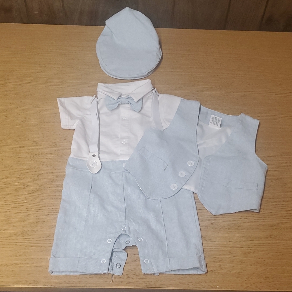 Baby Blue and White Formal Outfit Set